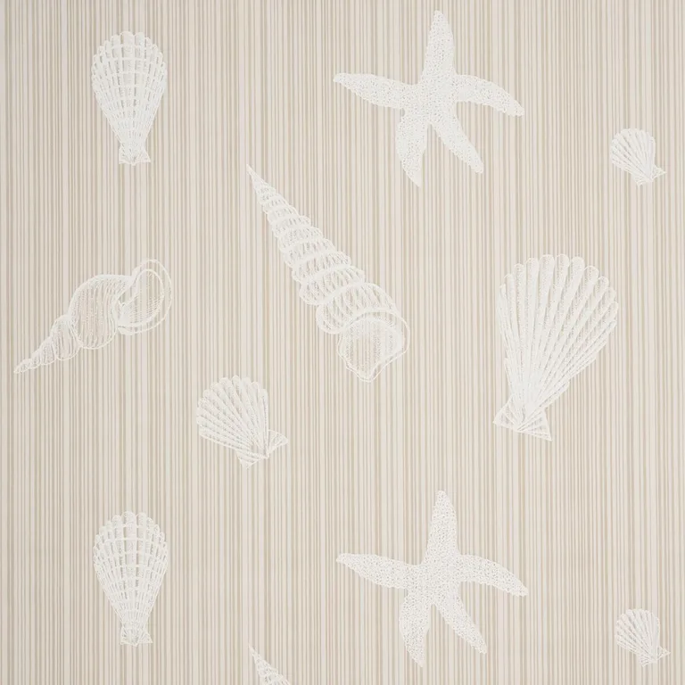 Schumacher 183801 Seashells Natural fabric swatch