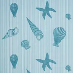Schumacher 183800 Seashells Ocean fabric swatch