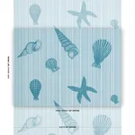 Schumacher 183800 Seashells Ocean fabric swatch
