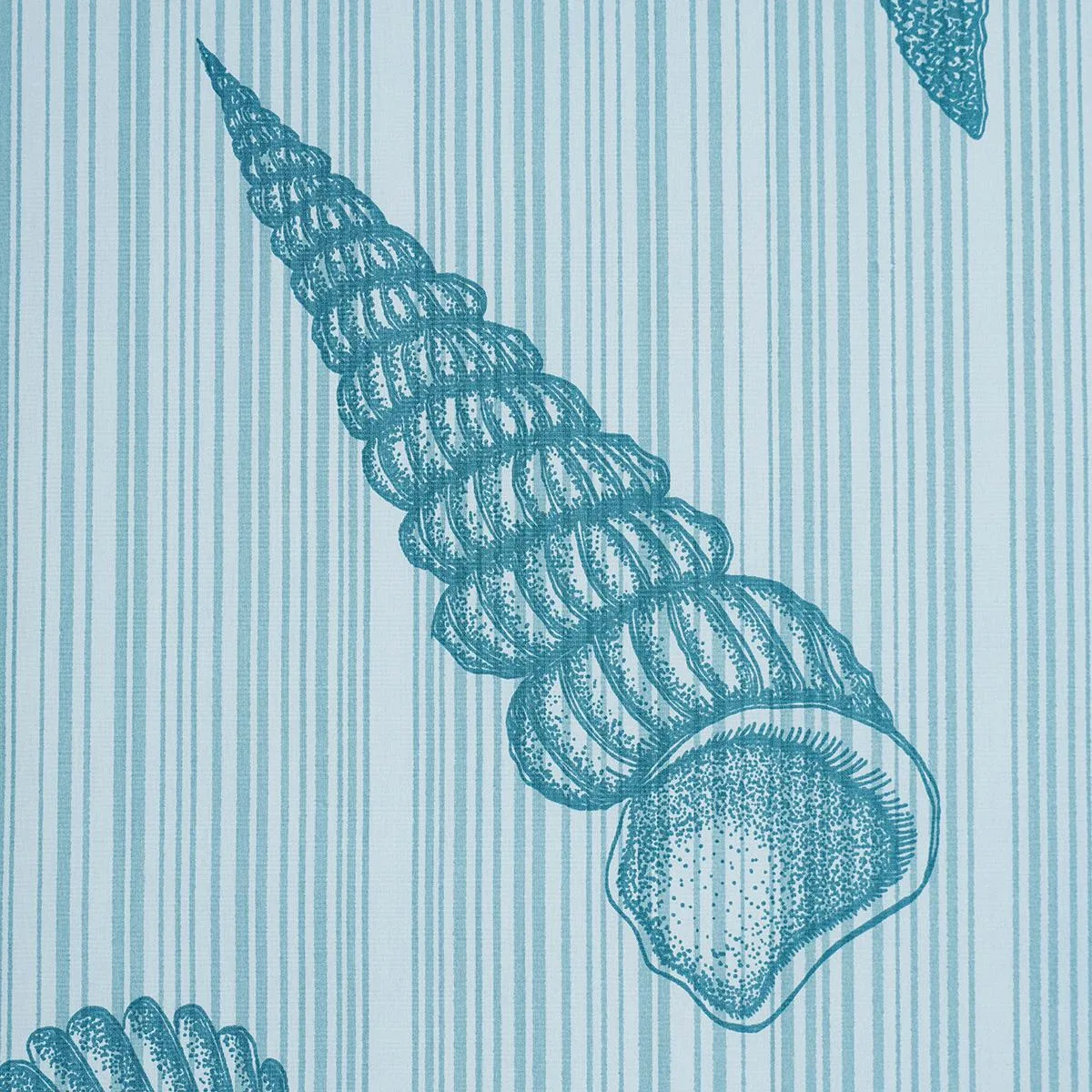 Schumacher 183800 Seashells Ocean fabric swatch