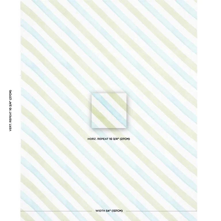 Schumacher 181261 Seaside Stripe Indoor/Outdoor Kiwi fabric swatch