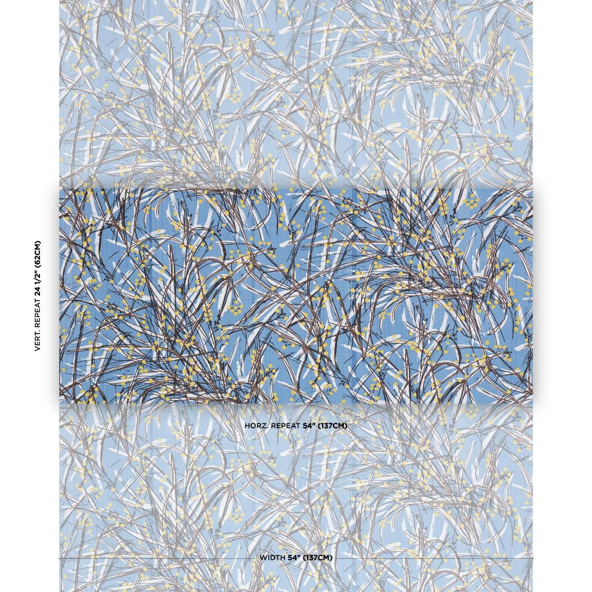 Schumacher 183810 Seaweed Navy Multi fabric swatch