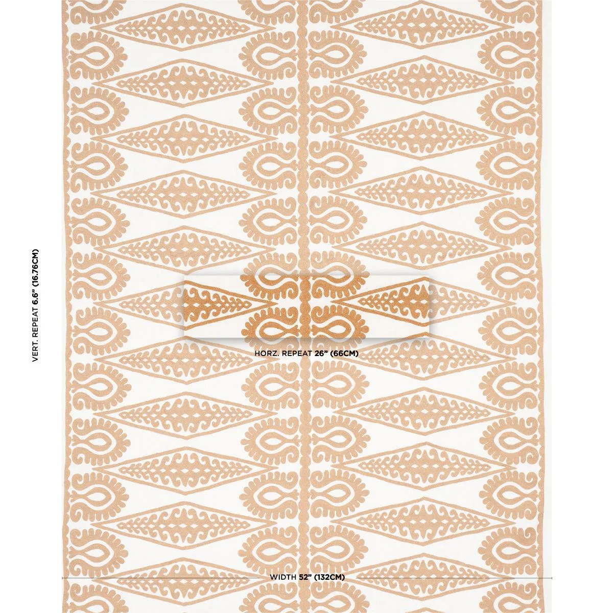 Schumacher 80212 Seema Embroidery Gold fabric swatch