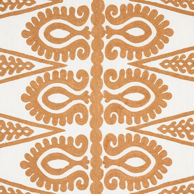 Schumacher 80212 Seema Embroidery Gold fabric swatch