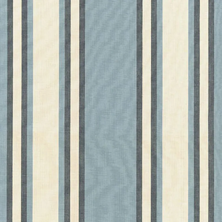Schumacher 62980 Seneca Cotton Stripe Chambray/ Indigo fabric swatch