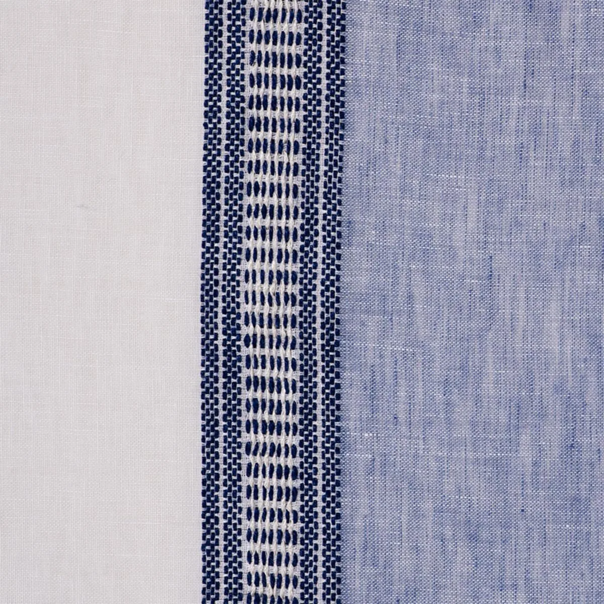 Schumacher 77431 Senita Stripe Sheer Blue fabric swatch