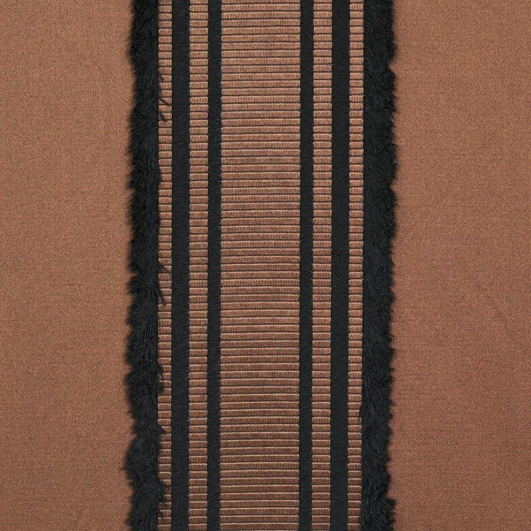 Schumacher 79451 Senza Satin Stripe Brown fabric swatch