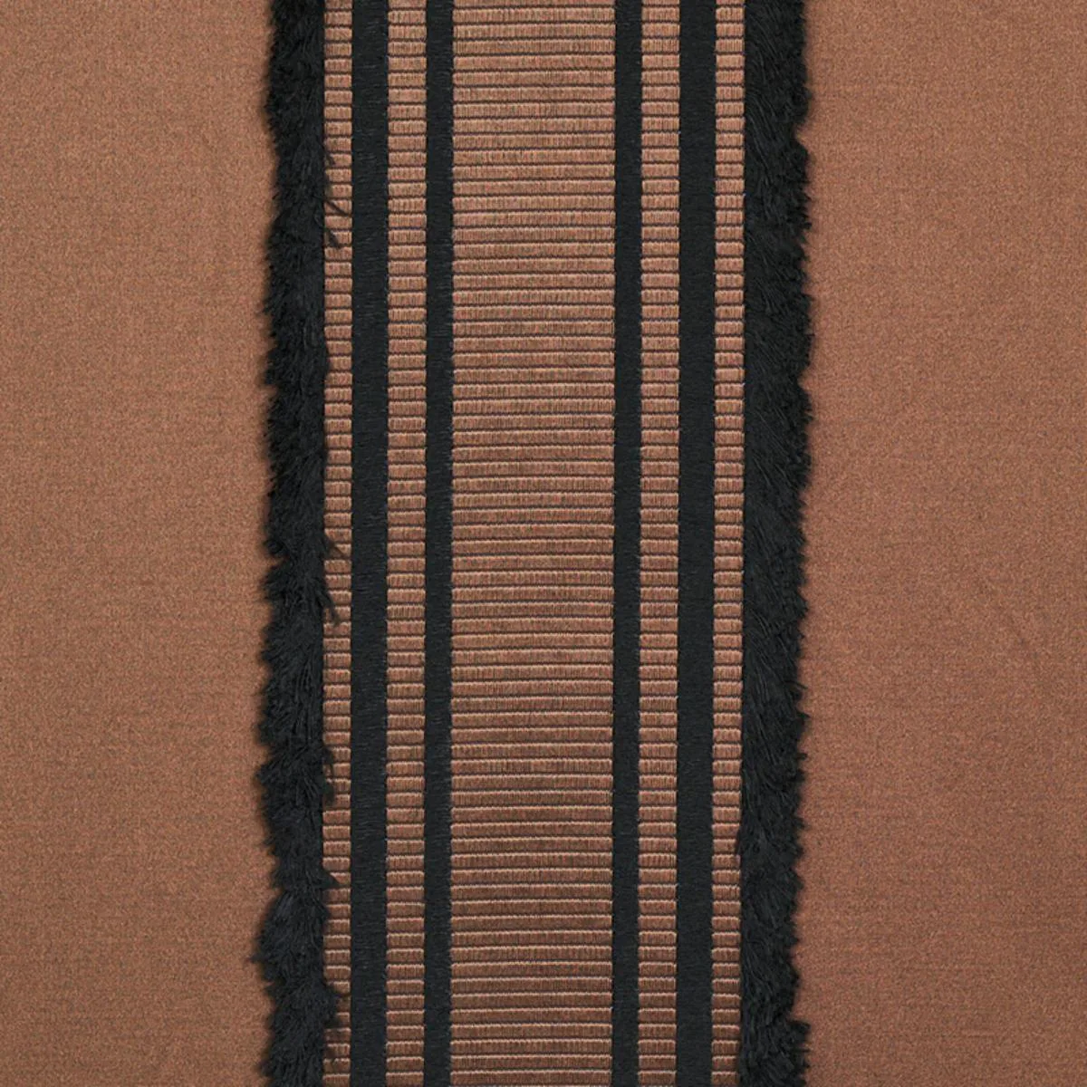 Schumacher 79451 Senza Satin Stripe Brown fabric swatch