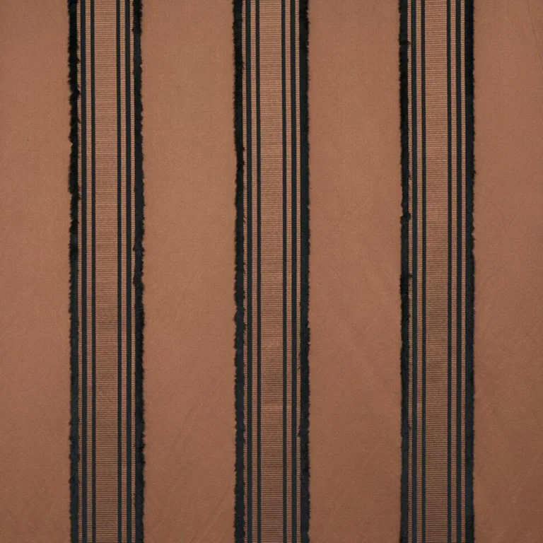 Schumacher 79451 Senza Satin Stripe Brown fabric swatch