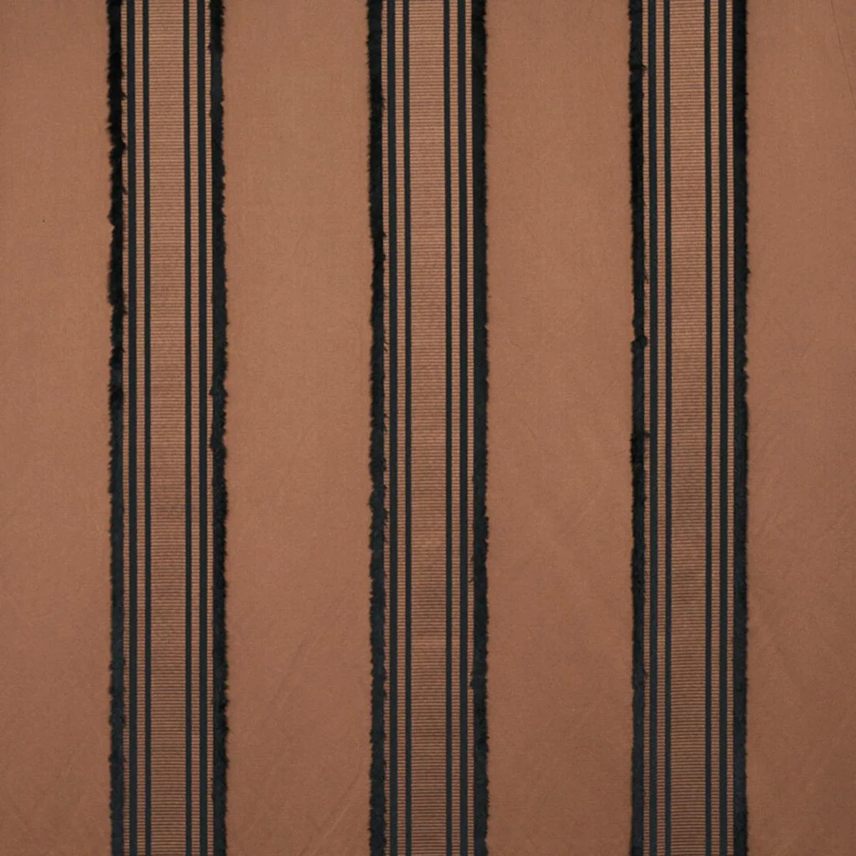 Schumacher 79451 Senza Satin Stripe Brown fabric swatch