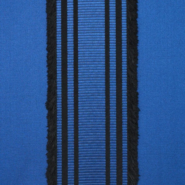 Schumacher 79450 Senza Satin Stripe Cobalt fabric swatch