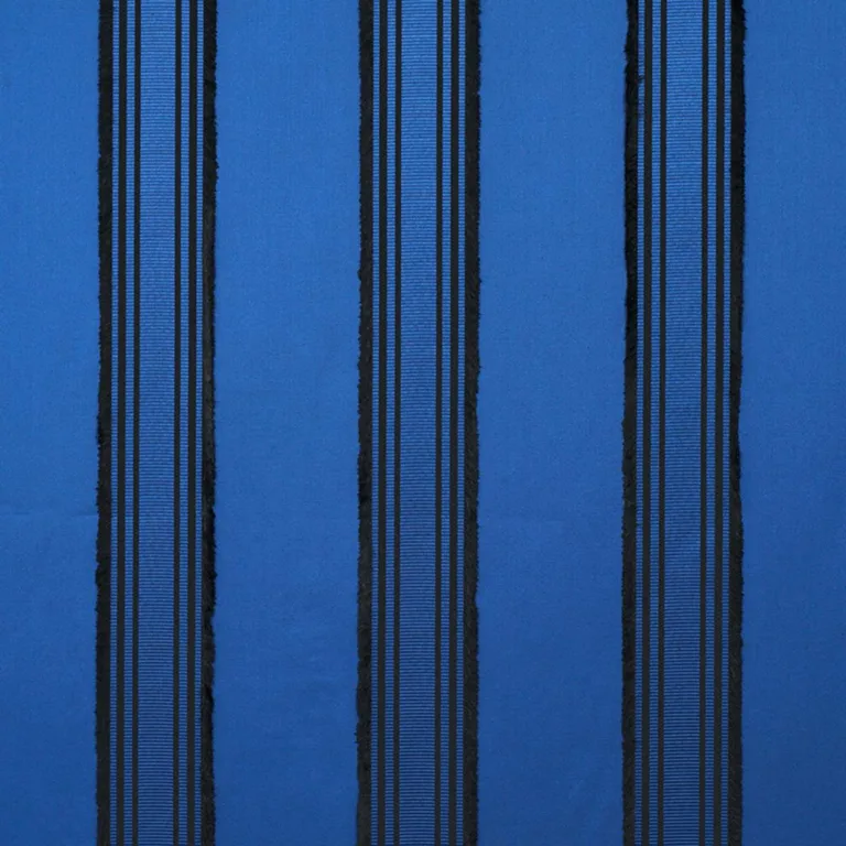 Schumacher 79450 Senza Satin Stripe Cobalt fabric swatch