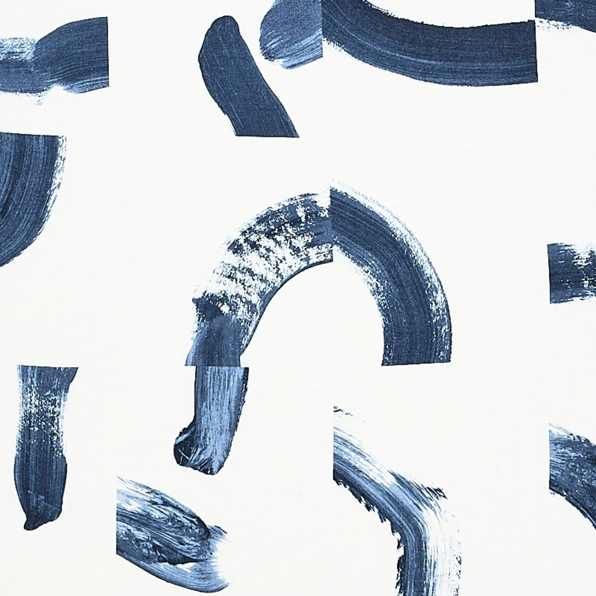 Schumacher 177894 Sepiessa Navy fabric swatch