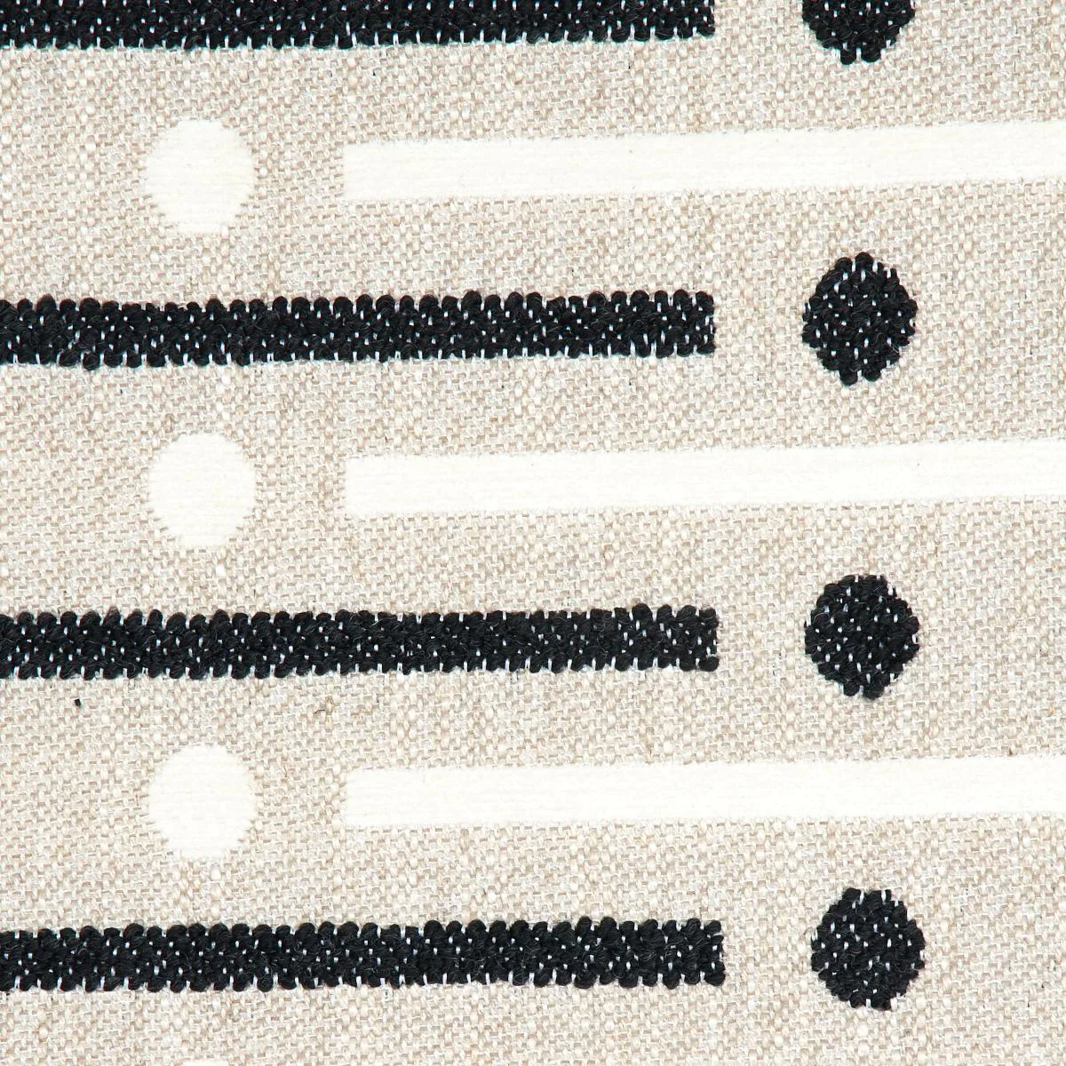 Schumacher 82000 Serapo Rustic Weave Carbon & Ivory fabric swatch