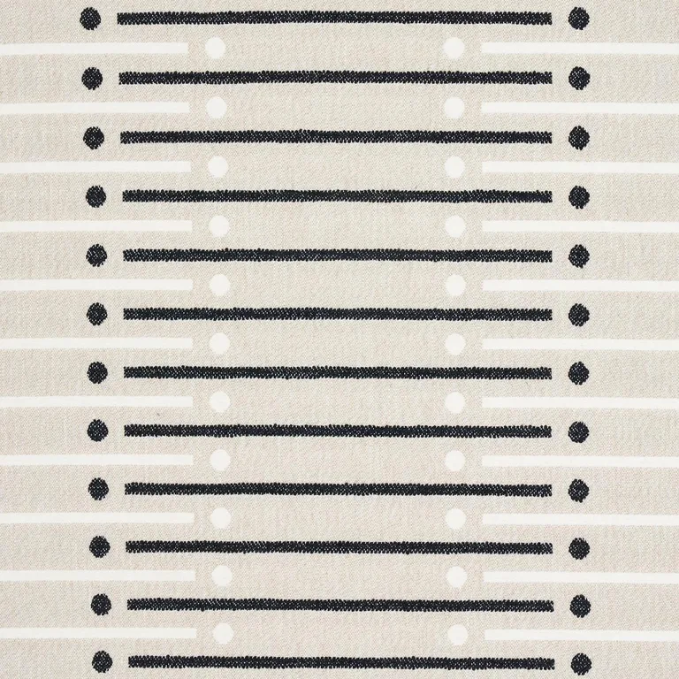 Schumacher 82000 Serapo Rustic Weave Carbon & Ivory fabric swatch