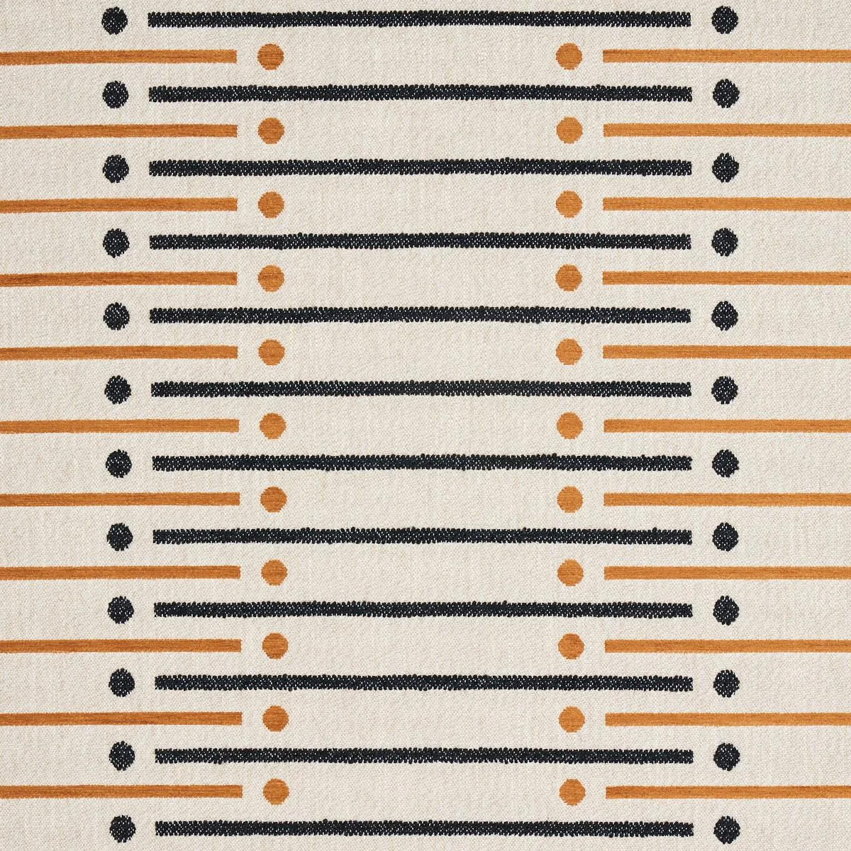Schumacher 82001 Serapo Rustic Weave Carbon & Ochre fabric swatch
