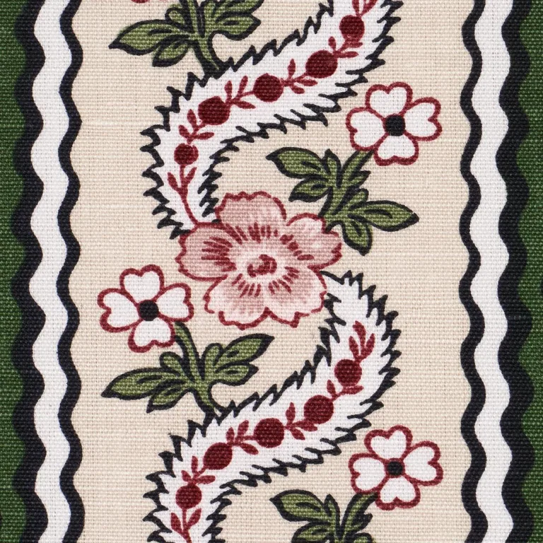 Schumacher 182072 Serena Garland Rose fabric swatch