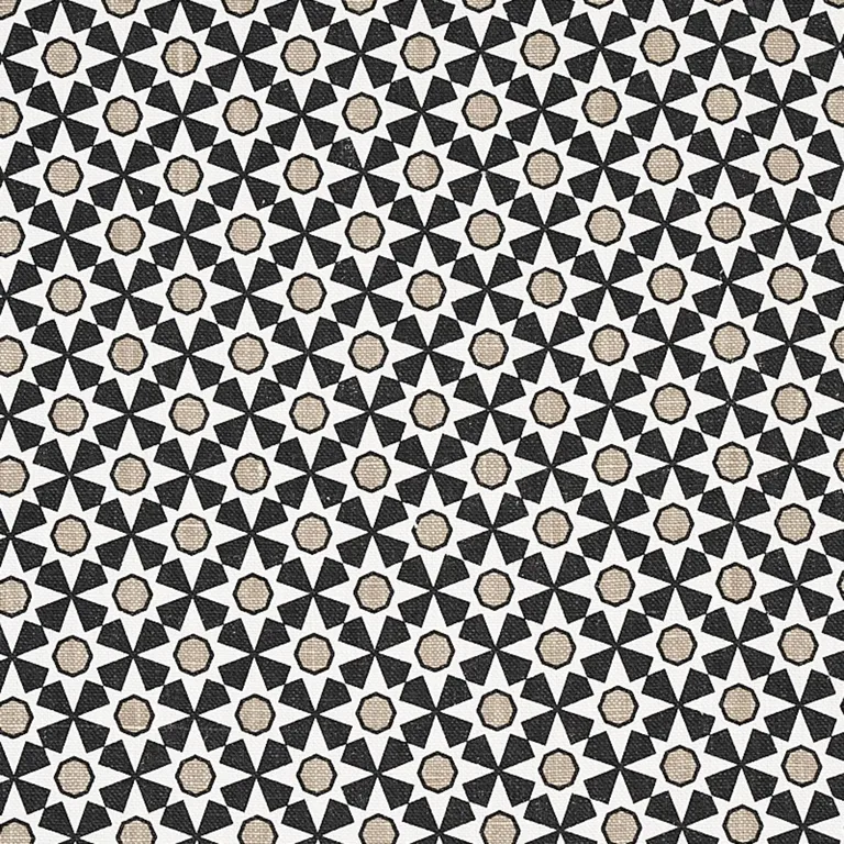 Schumacher 176421 Serendipity Black & Taupe fabric swatch