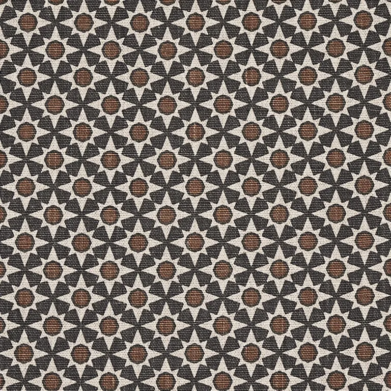 Schumacher 176420 Serendipity Cinder & Caramel fabric swatch