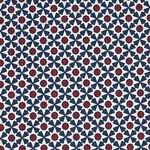 Schumacher 176423 Serendipity Navy & Red fabric swatch