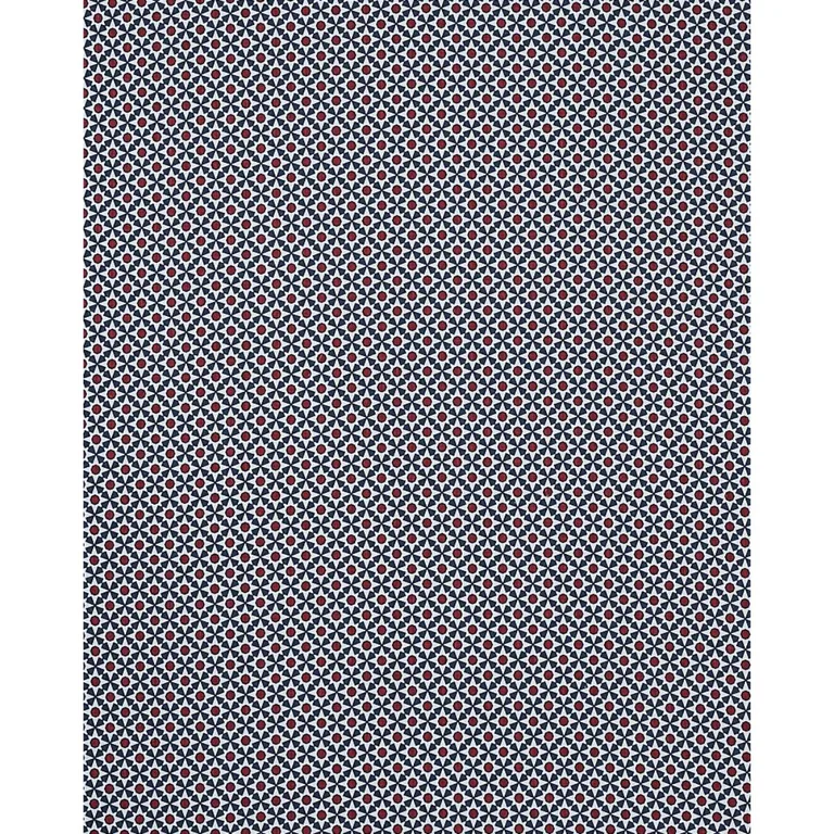 Schumacher 176423 Serendipity Navy & Red fabric swatch