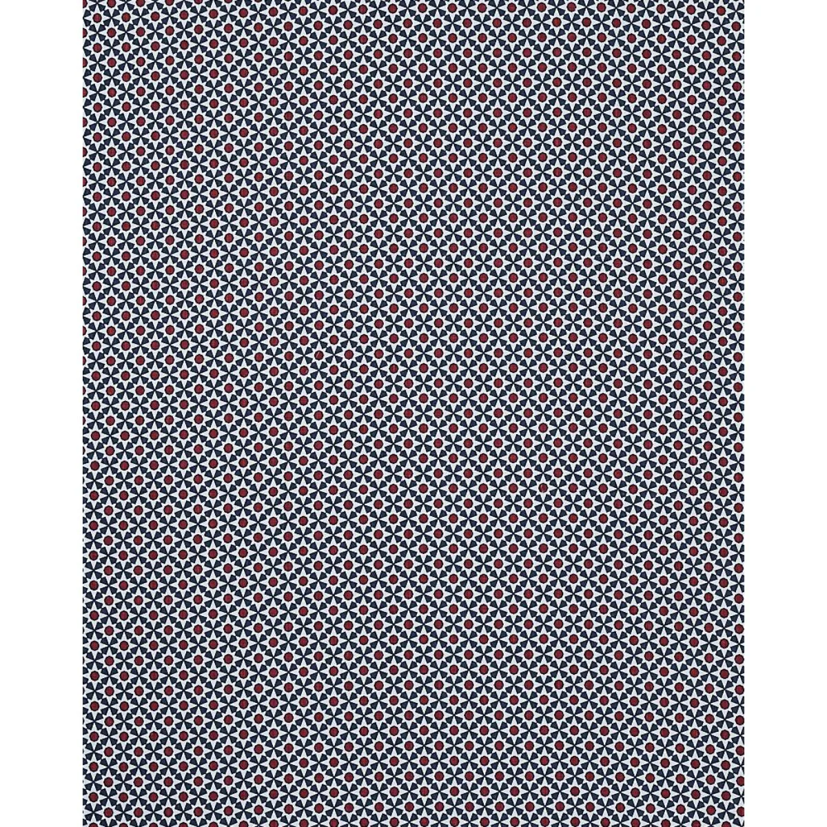 Schumacher 176423 Serendipity Navy & Red fabric swatch