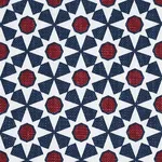 Schumacher 176423 Serendipity Navy & Red fabric swatch