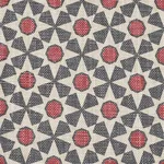 Schumacher 176424 Serendipity Slate & Rouge fabric swatch