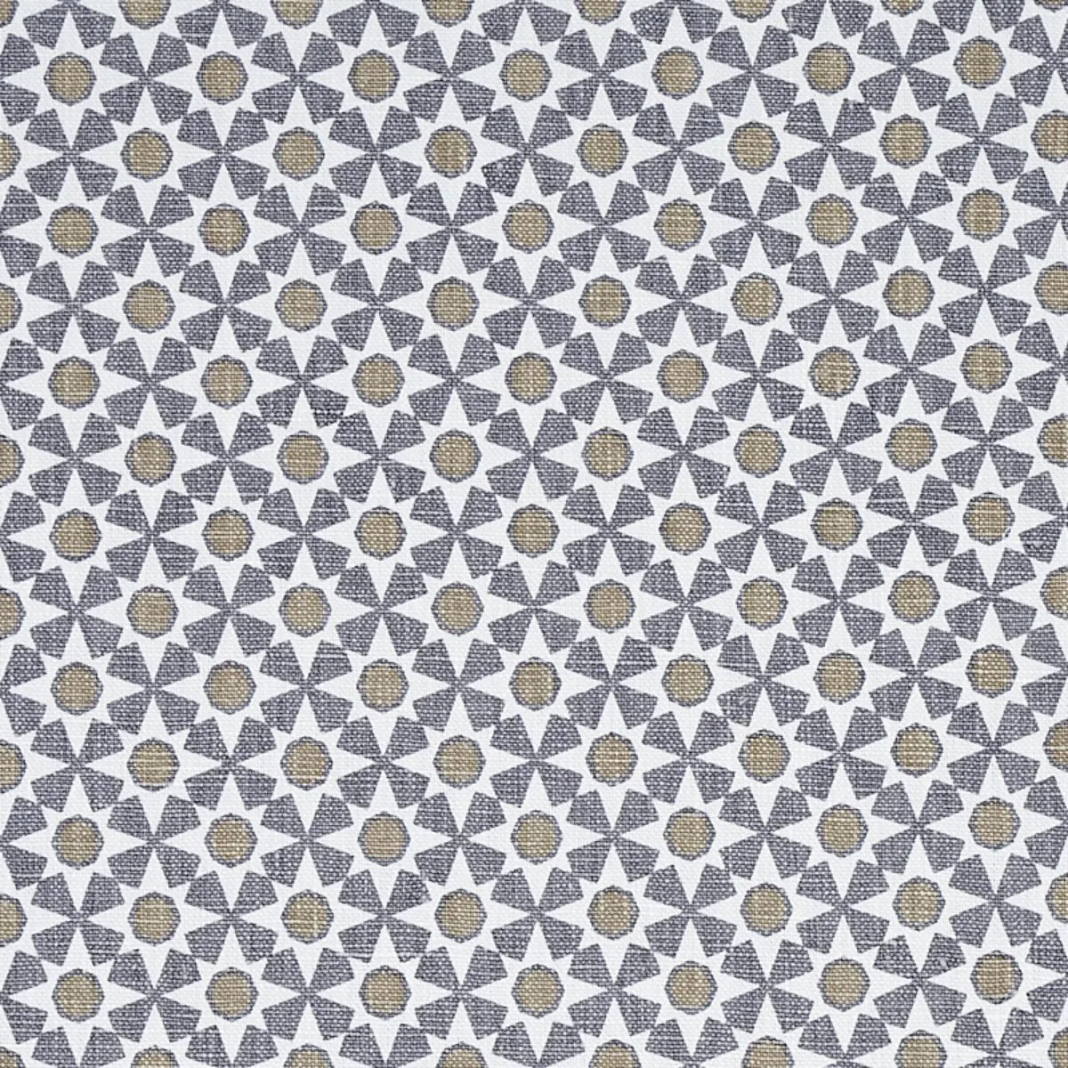 Schumacher 176425 Serendipity Smoke & Taupe fabric swatch