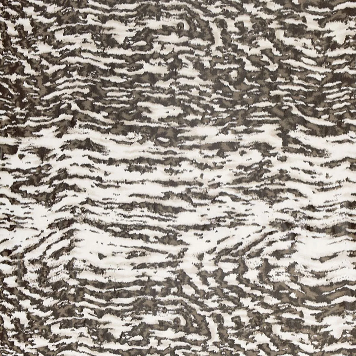 Schumacher 2643850 Serengeti Silk Black & White fabric swatch