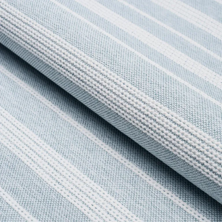 Schumacher 84271 Serra Mesa Indoor/Outdoor Stripe Chambray fabric swatch