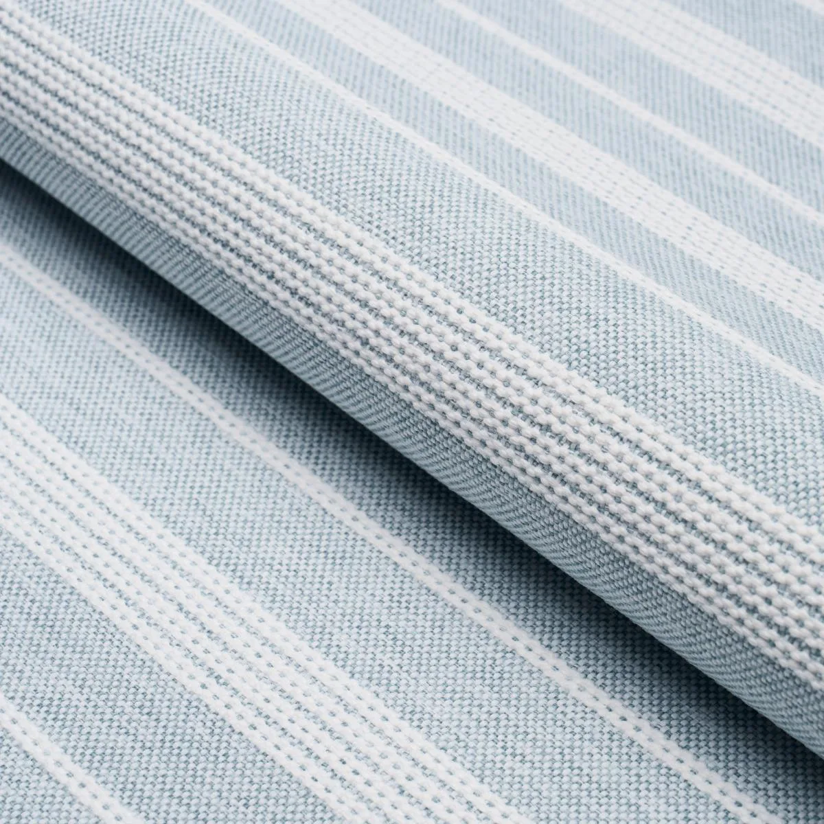 Schumacher 84271 Serra Mesa Indoor/Outdoor Stripe Chambray fabric swatch