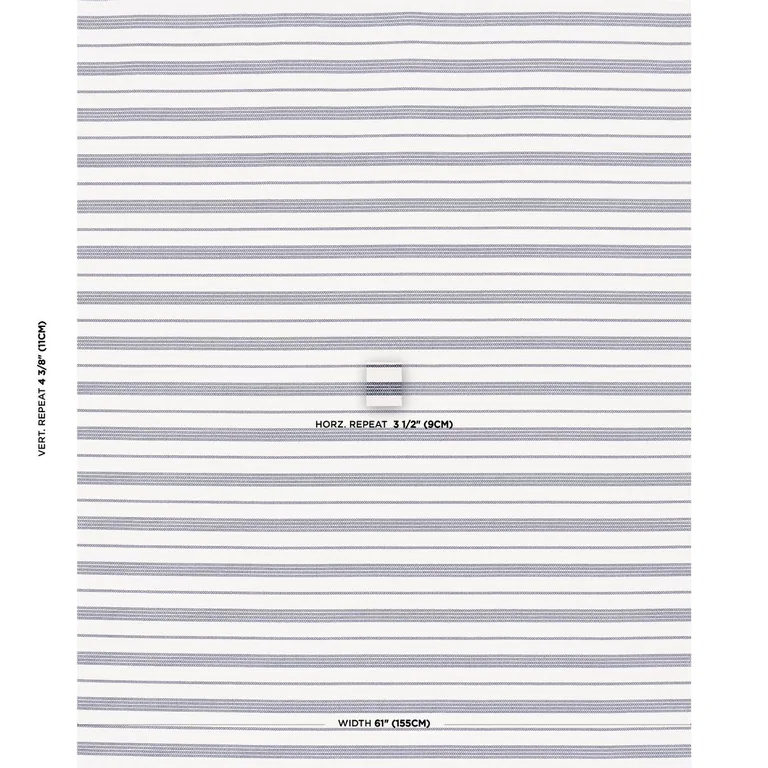 Schumacher 84270 Serra Mesa Indoor/Outdoor Stripe Navy fabric swatch