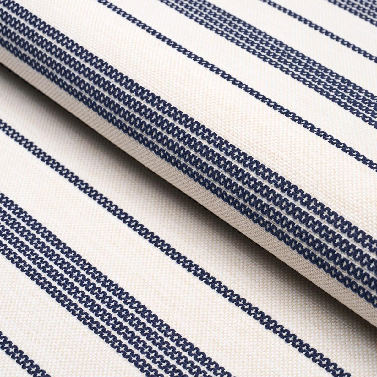 Schumacher 84270 Serra Mesa Indoor/Outdoor Stripe Navy fabric swatch