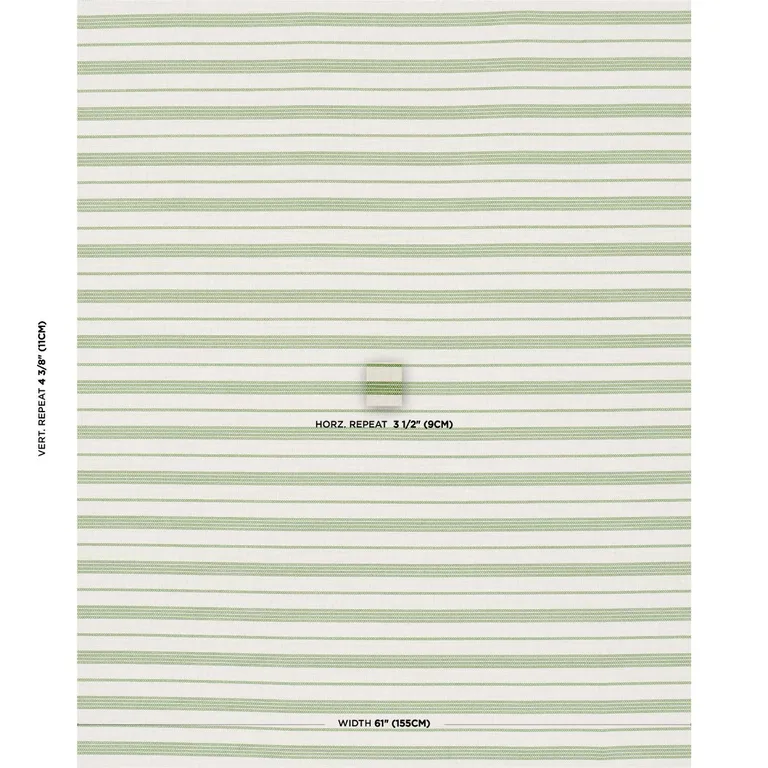 Schumacher 84272 Serra Mesa Indoor/Outdoor Stripe Verde fabric swatch