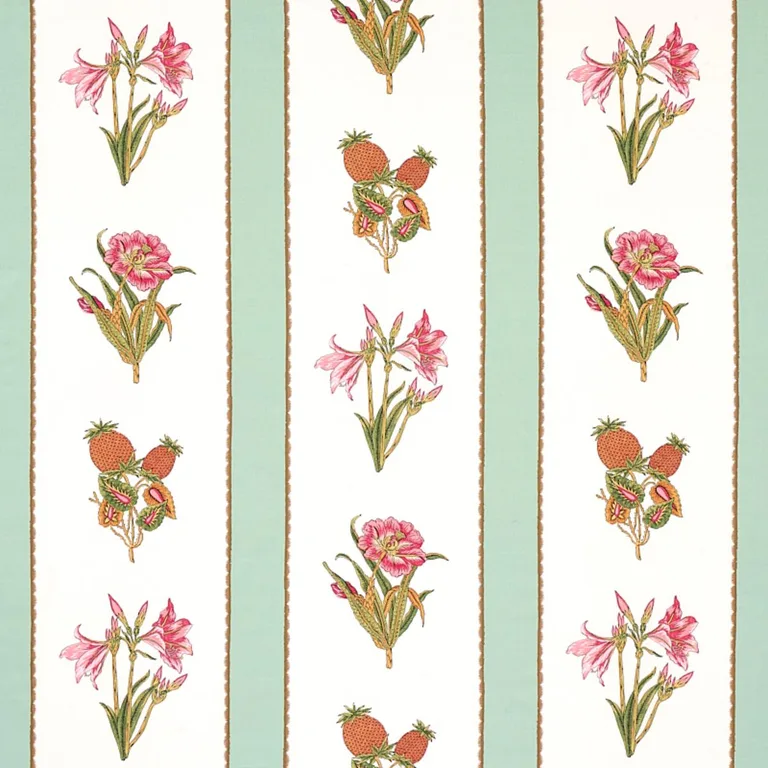 Schumacher 179640 Servilia Stripe Aqua fabric swatch