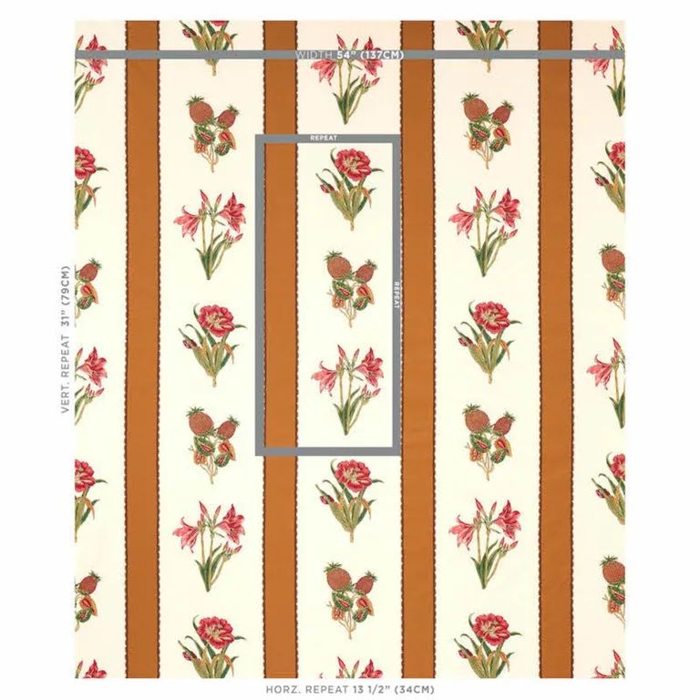 Schumacher 179642 Servilia Stripe Camel fabric swatch