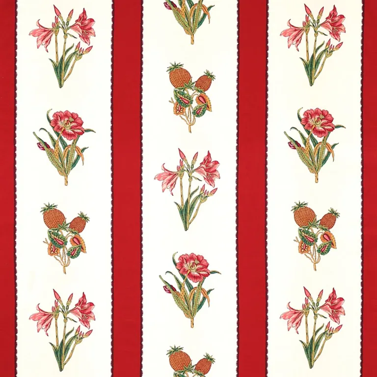 Schumacher 179641 Servilia Stripe Red fabric swatch