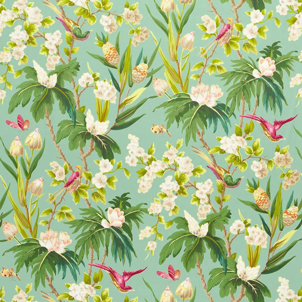 Schumacher 175702 Seychelles Sea fabric swatch