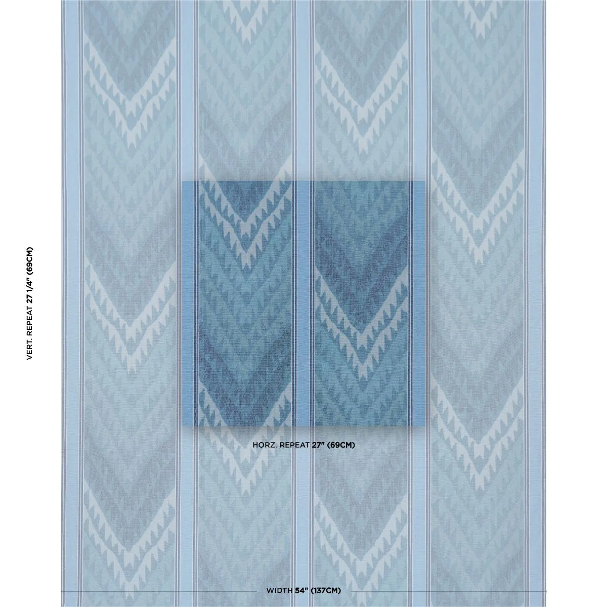 Schumacher 182771 Shabba Warp Print Blues fabric swatch