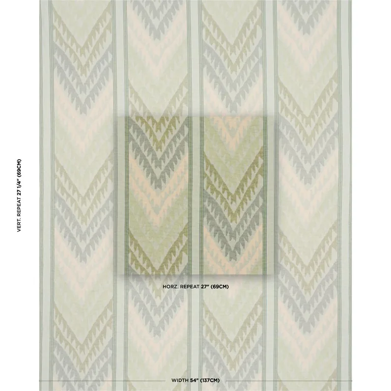 Schumacher 182770 Shabba Warp Print Leaf fabric swatch