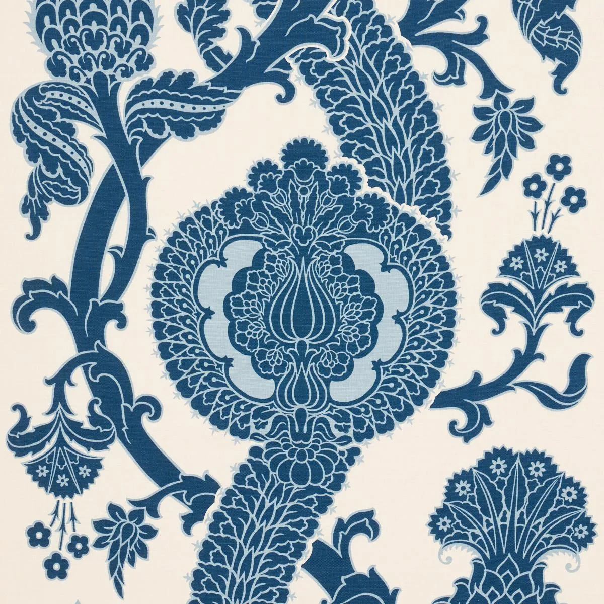 Schumacher 173902 Shalkar Indigo fabric swatch