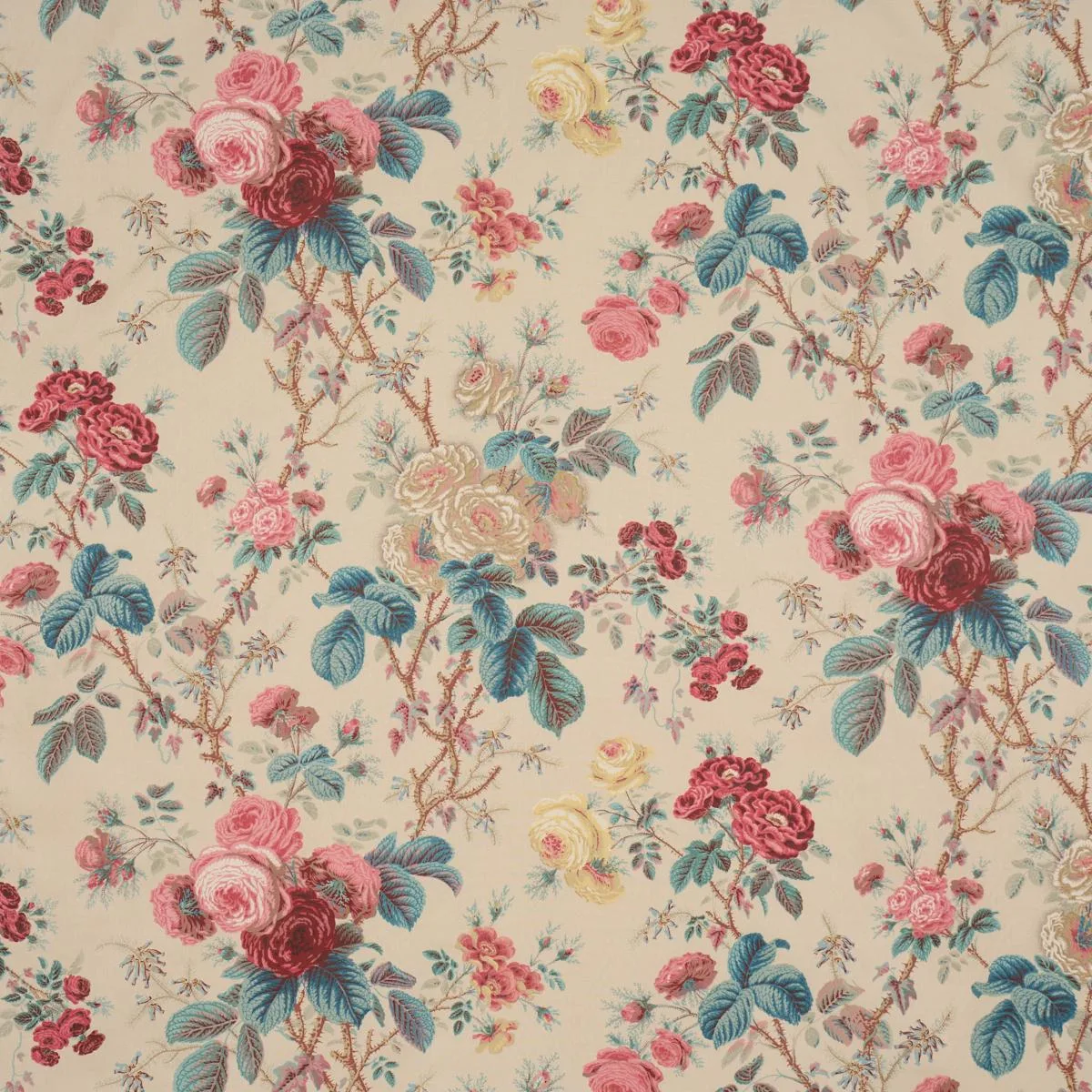 Schumacher 183141 She Walks In Beauty Chintz Document fabric swatch