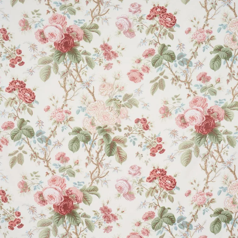 Schumacher 183142 She Walks In Beauty Chintz Rose fabric swatch