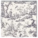 Schumacher 175806 Shengyou Toile Black fabric swatch