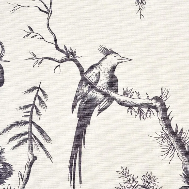 Schumacher 175806 Shengyou Toile Black fabric swatch