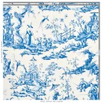 Schumacher 175804 Shengyou Toile Blue fabric swatch