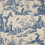 Schumacher 175800 Shengyou Toile Indigo fabric swatch