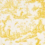 Schumacher 175805 Shengyou Toile Yellow fabric swatch