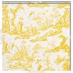 Schumacher 175805 Shengyou Toile Yellow fabric swatch